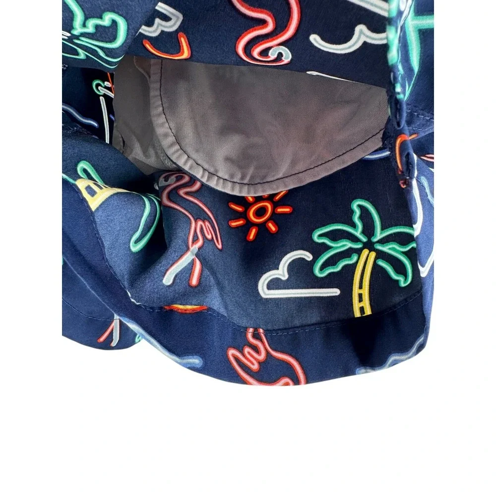 Chubbies Men's Navy Graphic The Neon Lights Swim Trunks Size Small Inseam 5.5